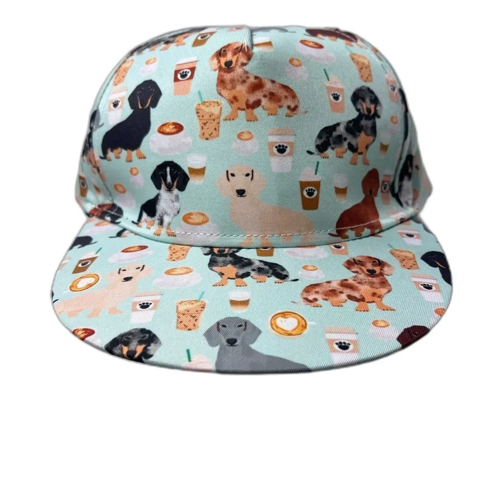 SnapBack Dachshund & Coffee Lover Hat Starbucks Dog Preppy quiet luxury Hamptons